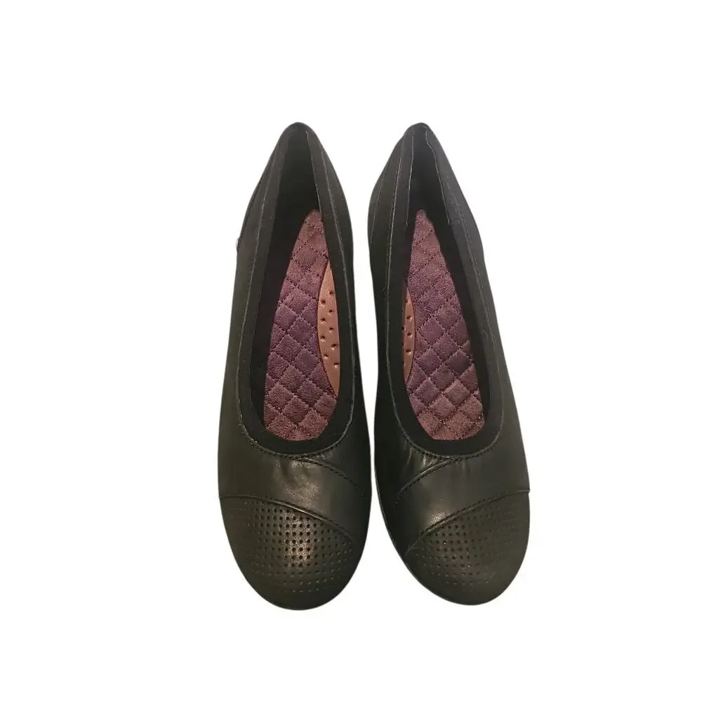 NEW Mozo Gardena Black Wedges Comfort Slip-Resistant size 7 Wedge Work Shoes